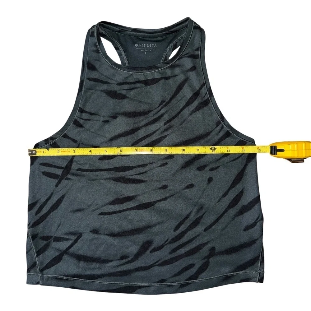 Athleta Salutation Stash Pocket 7/8 Legging & Shanti Crop Set Gray Zebra Print M - Picture 4 of 8